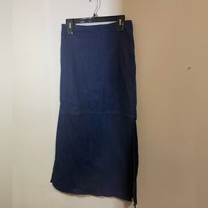 Tracey Evans‎ Women's Size 7 Denim Jean Double Slit long skirt Zip Back cotton